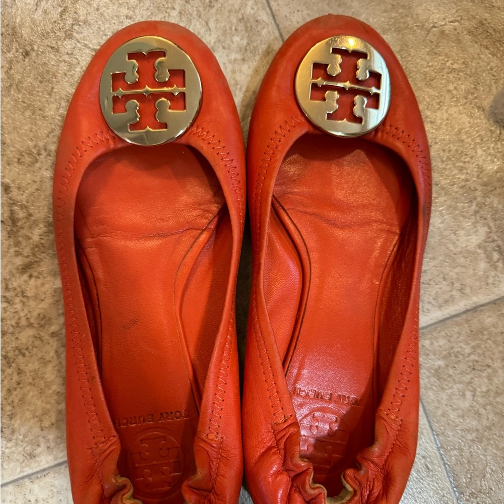 Tory Burch orange flats size 7